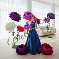 Ростовой цветок из бумаги "Пион сиреневый"